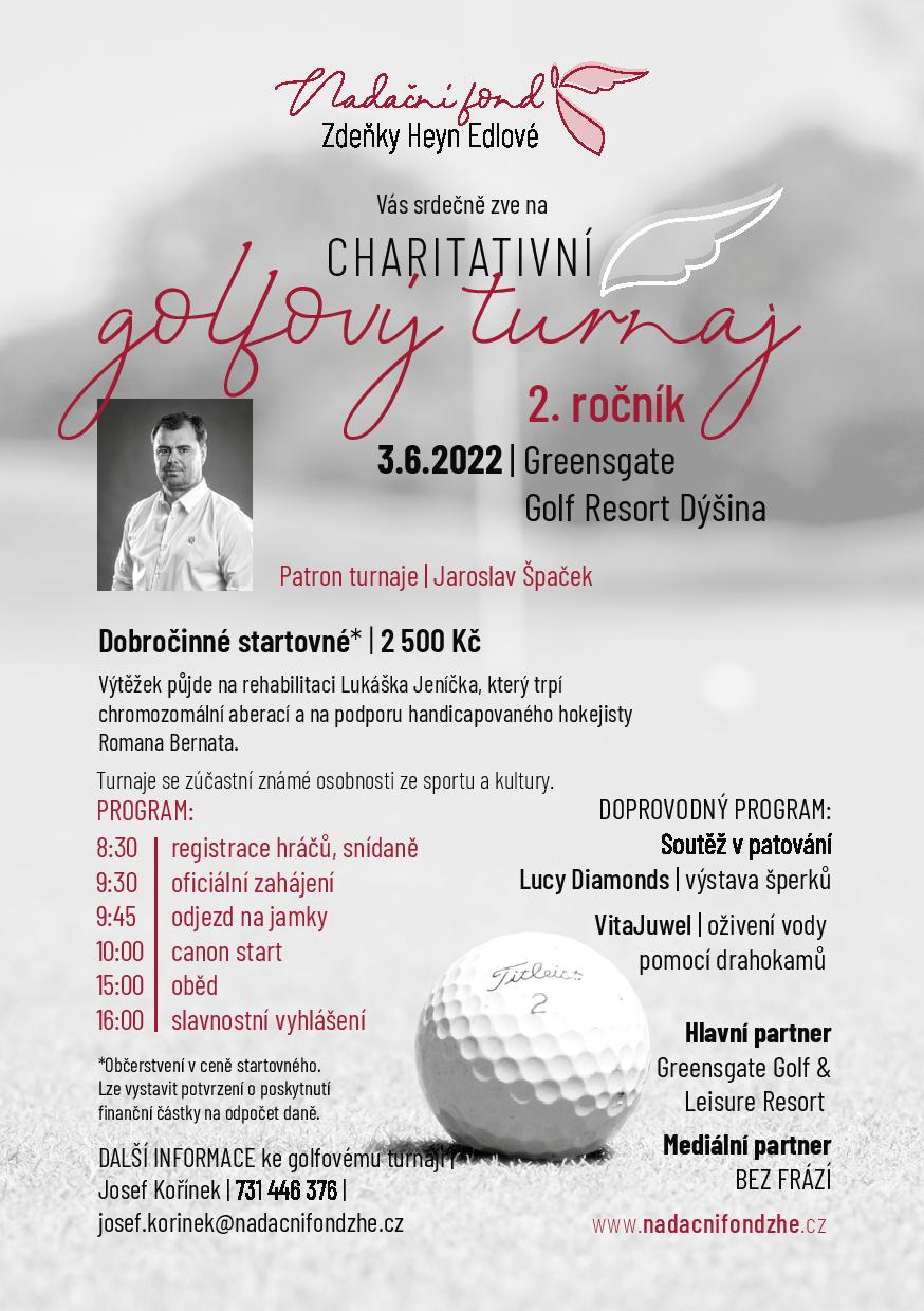 2.ročník charitativního golfového turnaje v resortu Dýšiná u Plzně 3.6..2022