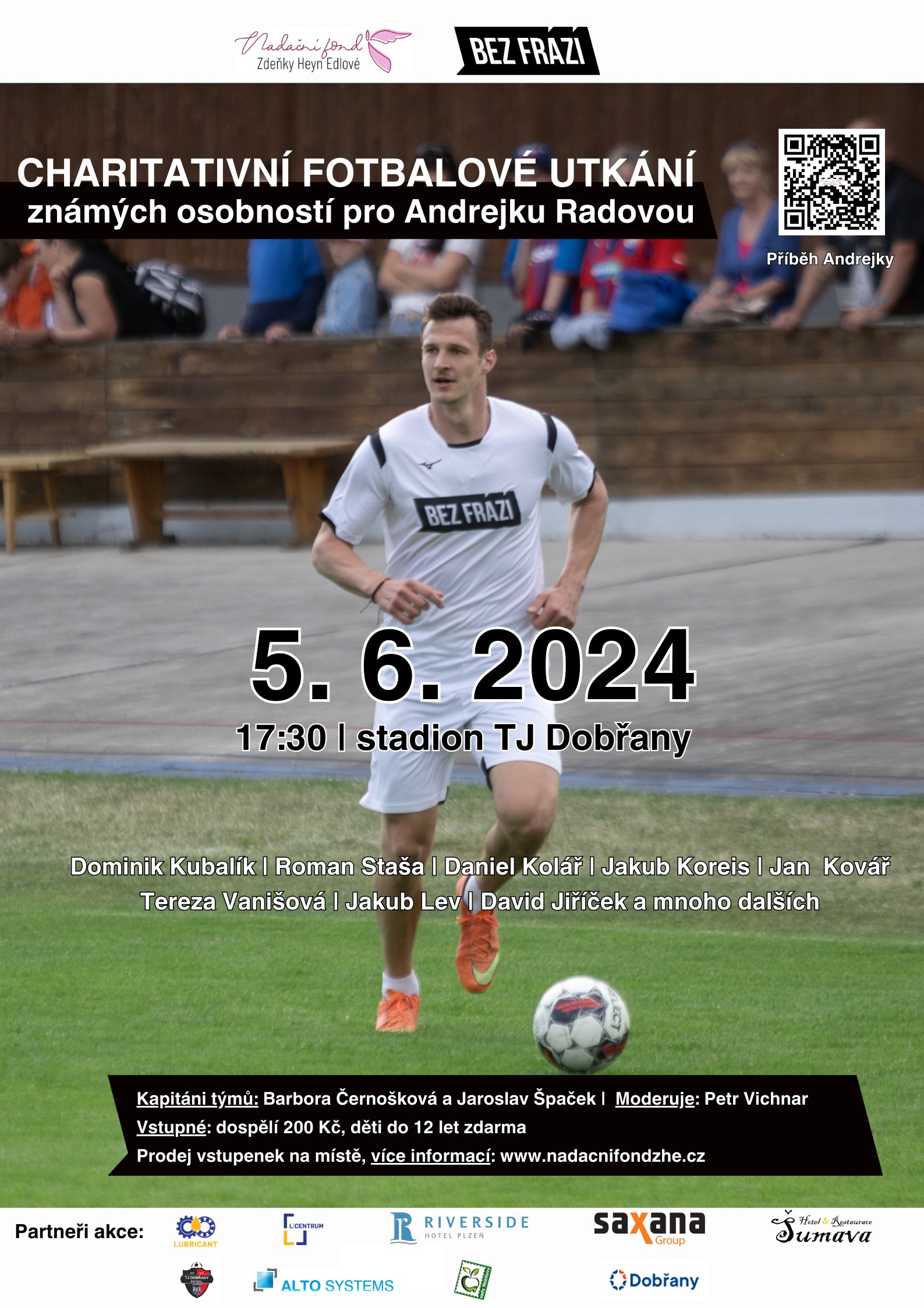 2.ročník charitativního fotbalového zápasu známých osobností pro Andrejku Radovou